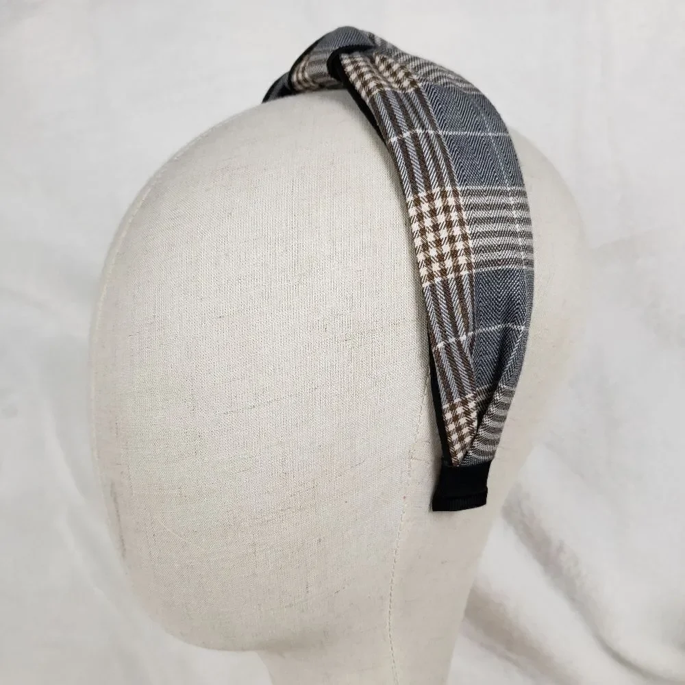 Classic Plaid Top Knot Headband